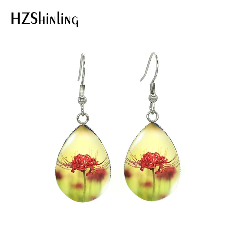 Radiant And Pear Cut Diamond Lever Back Drop Earrings