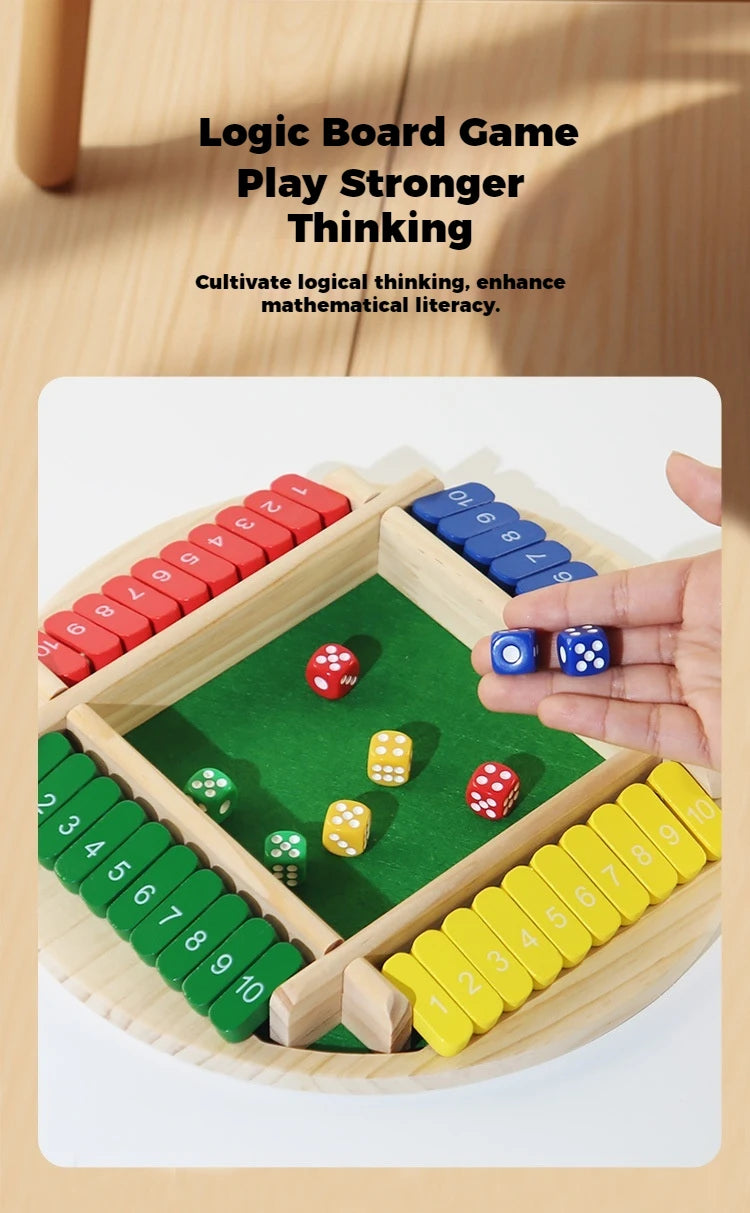 Jeu de retournement rond, jeu de numéros en bois, jeu de dés fermé dans la boîte-jeu de société Parent-enfant, fête de Bar, jeu de jeu de loisirs