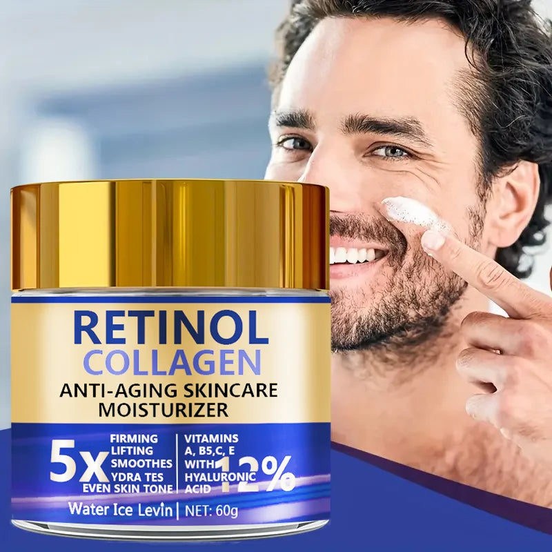 Retinol & Collagen Face Cream 60g, Anti-Aging Firming Moisturizer with Hyaluronic Acid, Fast Delivery
